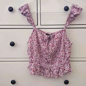 AE Floral Flutter Straps Crop Top🌷